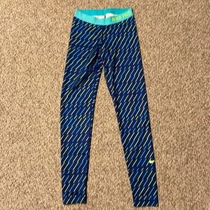 Women’s Nike Pro Spandex Pants - Teal; Size S